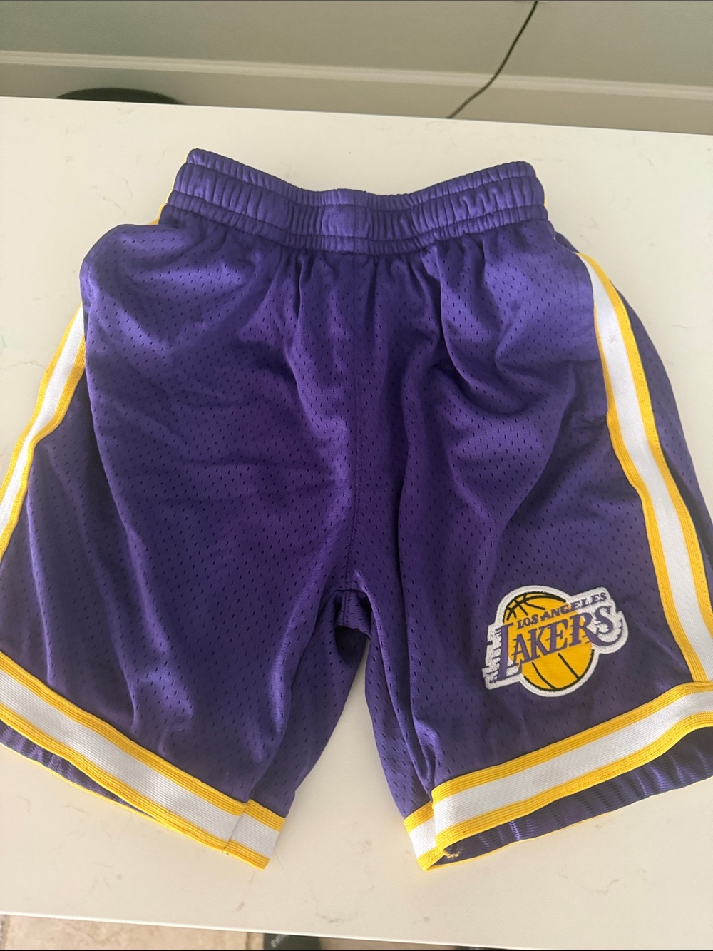 Lakers size 8 Purple Kids Basketball Shorts